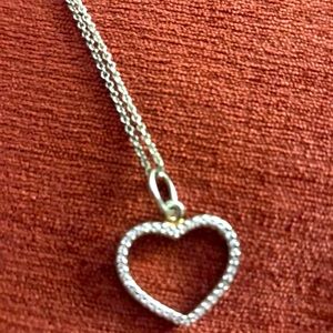 Pandora heart pendant - light pink cz stones